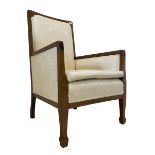 Edwardian mahogany framed armchair