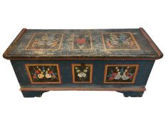 19th century Swedish painted pine chest or coffer