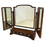 Early 20th century mahogany triple mirror back