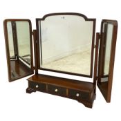 Early 20th century mahogany triple mirror back