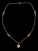 Edwardian 15ct gold diamond heart pendant