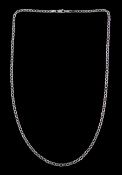 9ct white gold flat mariner link chain necklace