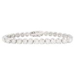 18ct white gold round brilliant cut diamond bracelet