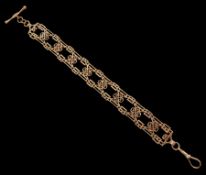 9ct rose gold fancy quatrefoil link bracelet