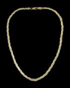 9ct gold tri-coloured weave link necklace
