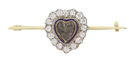 Victorian 15ct gold heart brooch