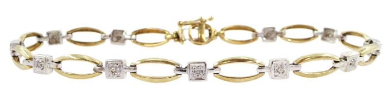 9ct white and yellow gold diamond bracelet