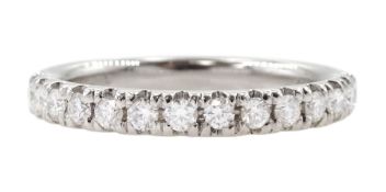 Platinum round brilliant cut diamond half eternity ring