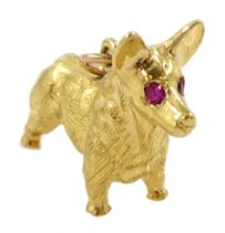9ct gold corgi dog pendant / charm
