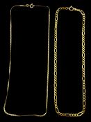 Two 9ct gold link necklaces