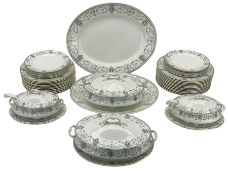 John Maddock & Sons 'Cameo' pattern dinner service comprising twelve dinner plates