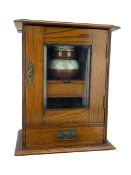 Early 20th century oak wall hanging smokers cabinet