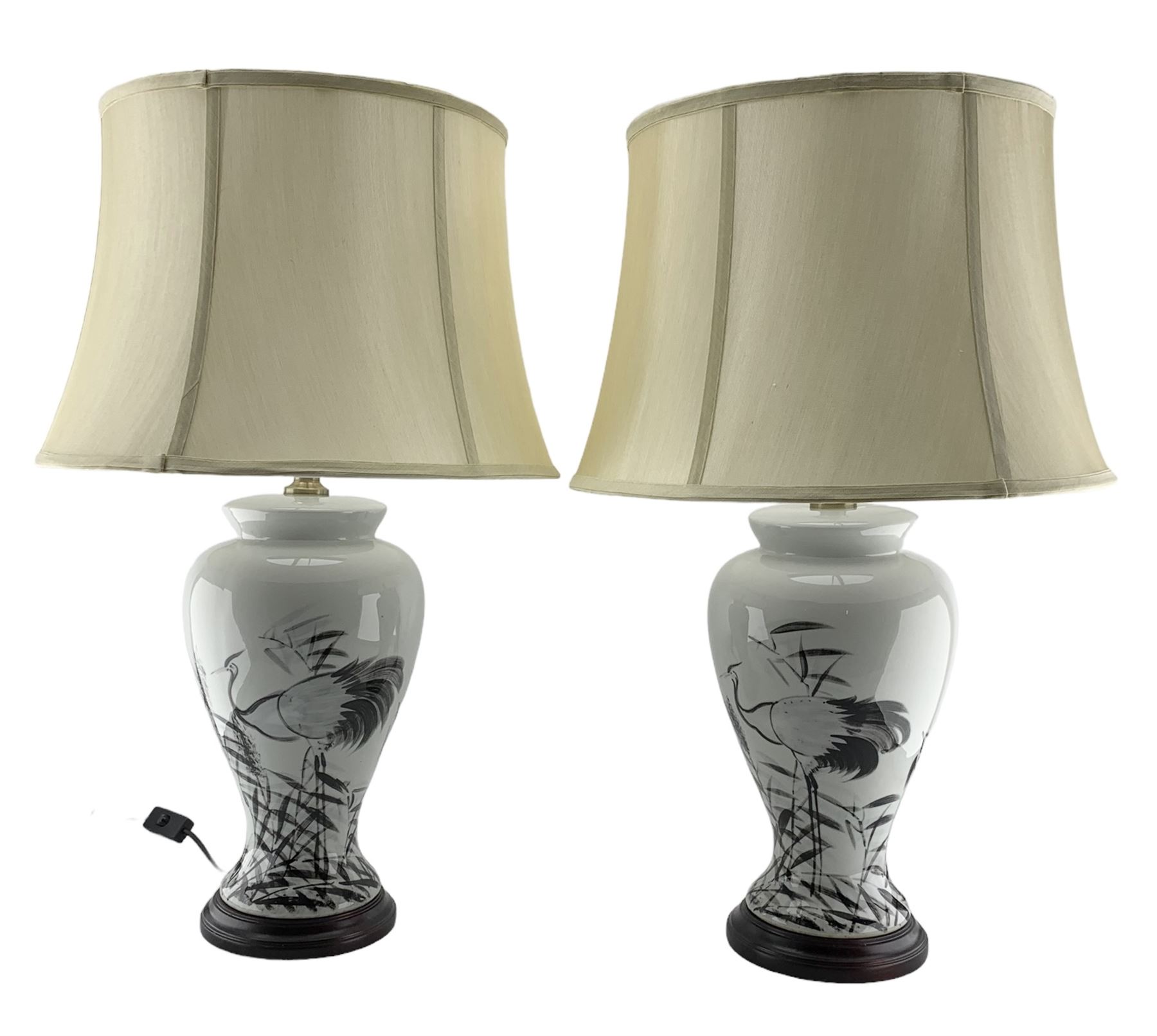 Pair of Chinese porcelain table lamps