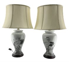 Pair of Chinese porcelain table lamps