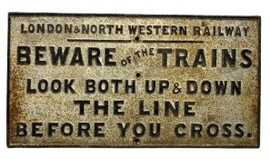 London & North Western Railway cast iron sign