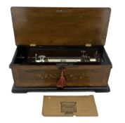Late 19th century American market crank wind interchangeable cylinder musical box by Paillard et Cie