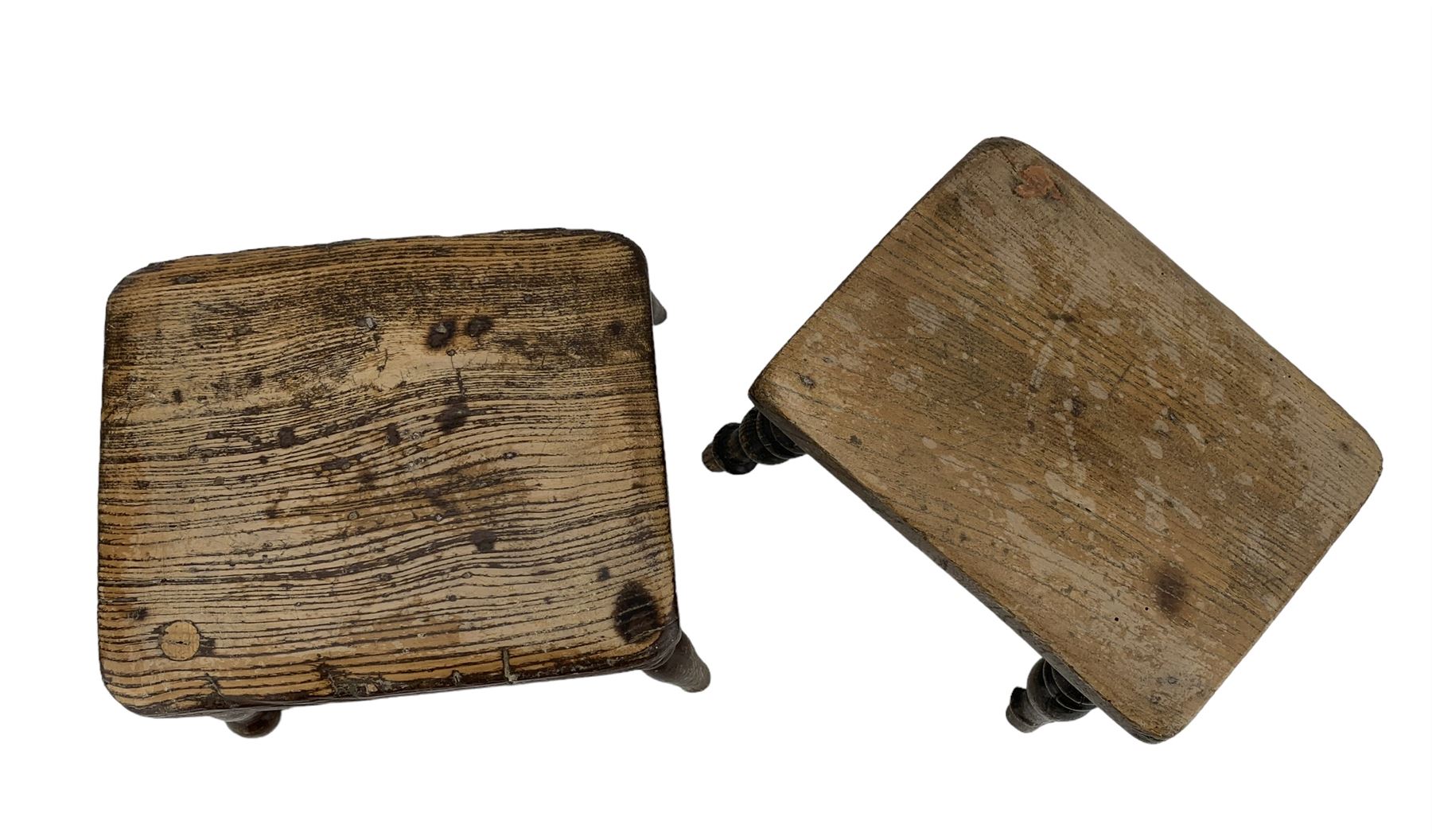 Two 19th century elm stools or stands - Image 2 of 2