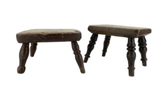 Two 19th century elm stools or stands