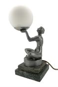Art Deco style table lamp modelled as a dancer