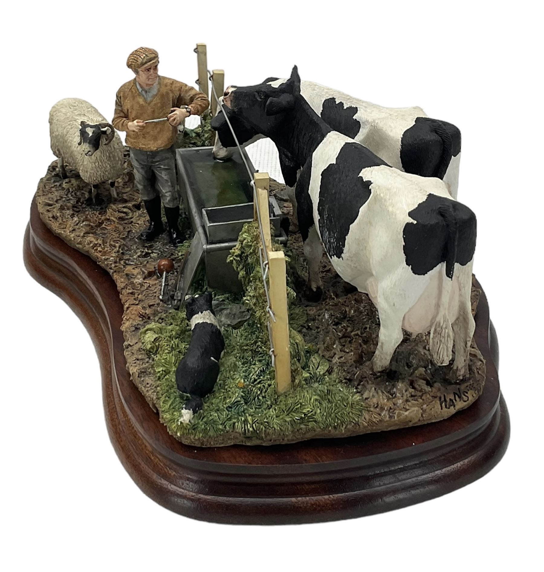 Border Fine Arts limited edition model 'Nosy Neighbours' with black and white cows 42/500 with cert - Image 2 of 3