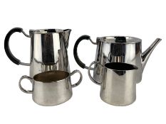 David Mellor for Walker & Hall 'Fanfare' design four-piece silver-plated tea service