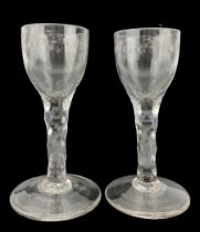 Pair of 18th century cordial glasses