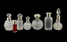 Late Victorian ruby glass scent flask with silver cover Chester 1893