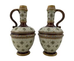 Pair of Mettlach ewers