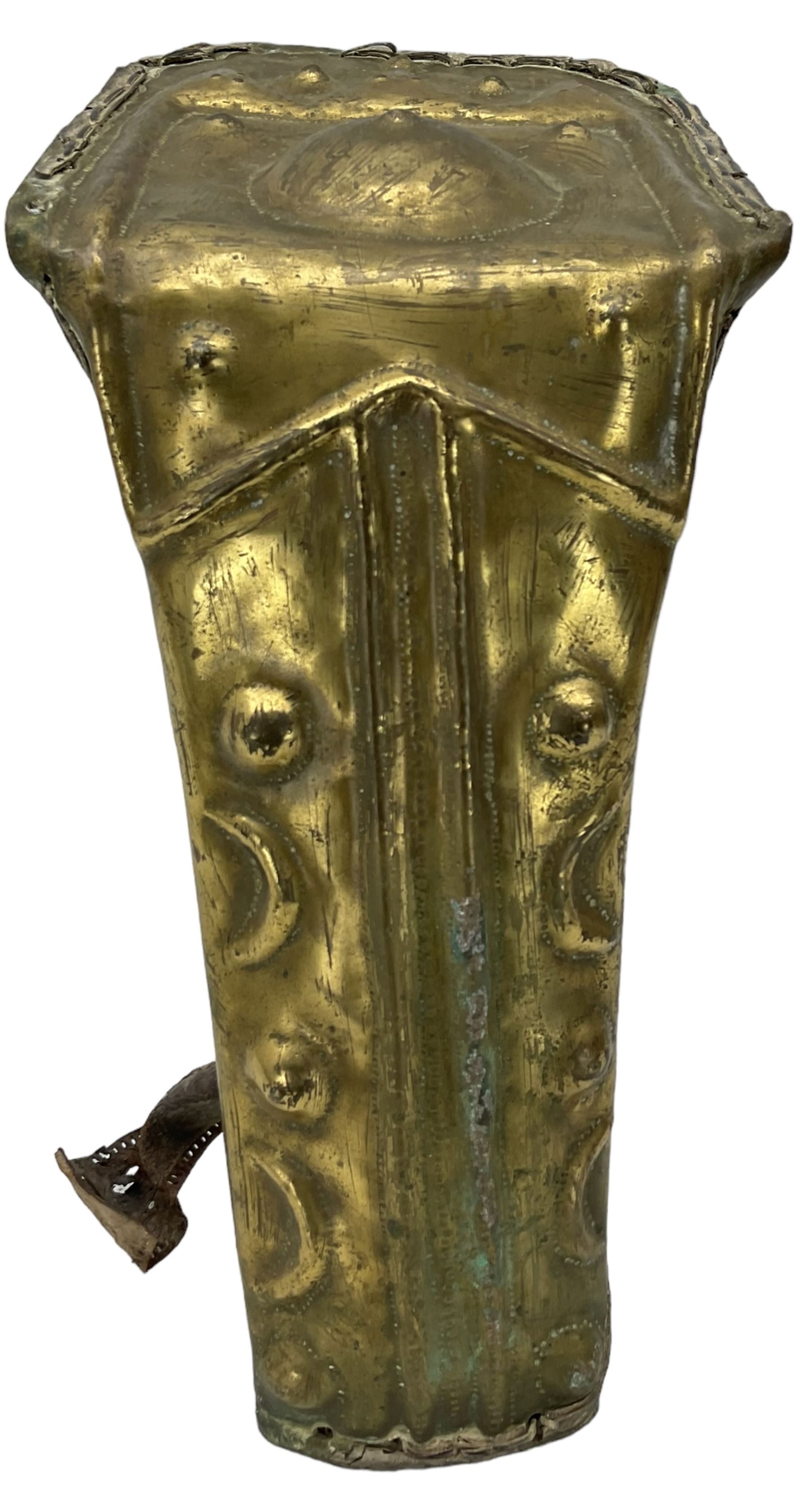 19th century Sudanese brass camel Chanfron with raised decoration - Image 3 of 4
