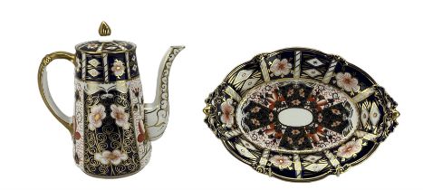 Royal Crown Derby coffee pot decorated in the Imari pattern 2431 H20cm and a Royal Crown Derby Imari