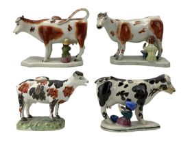 Two Victorian Staffordshire cow creamers