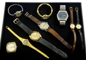 Collection of wristwatches including Bulova stainless steel