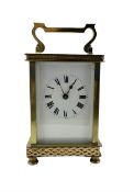 French - late 19th century 8-day carriage clock