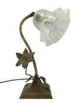 Art Nouveau brass desk lamp