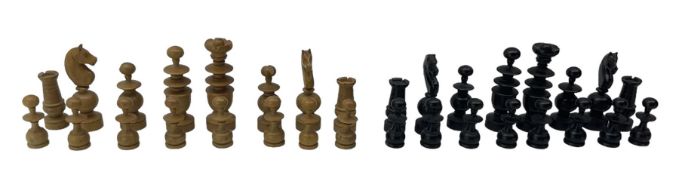 Stained boxwood chess set