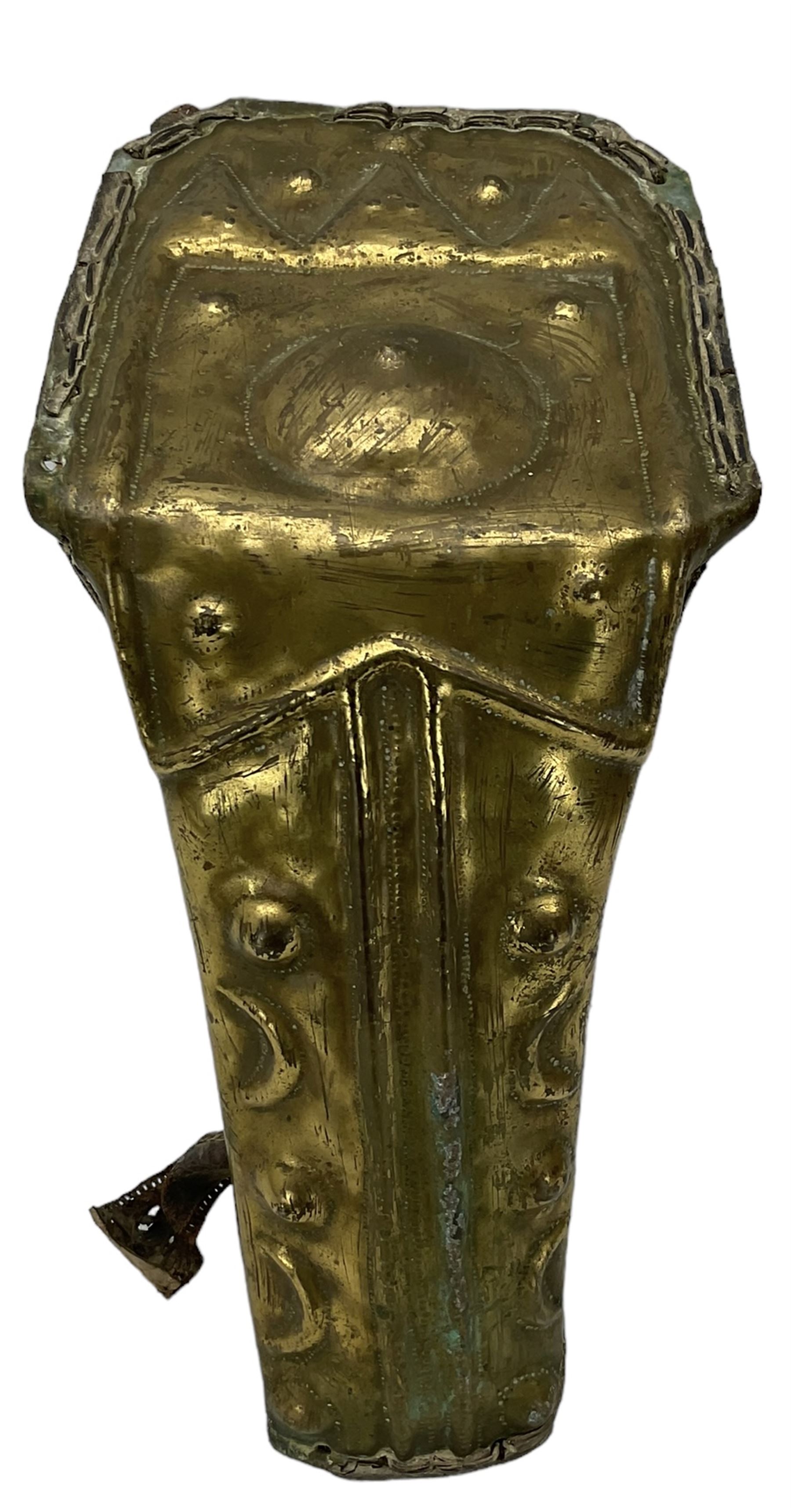 19th century Sudanese brass camel Chanfron with raised decoration