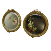 Pair of Victorian circular wall mirrors