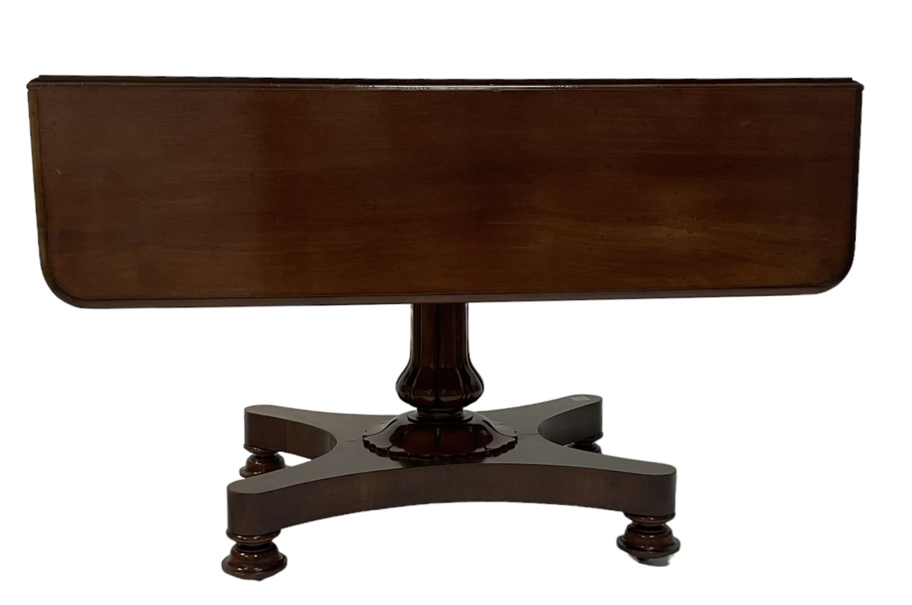 19th century mahogany rectangular drop-leaf table - Image 4 of 11