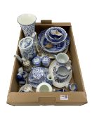 Quantity of blue and white and other ceramics