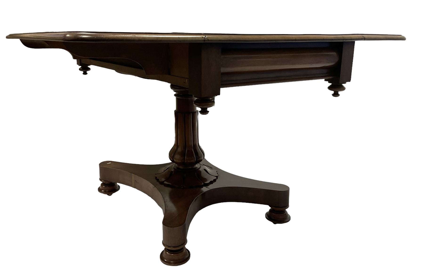 19th century mahogany rectangular drop-leaf table - Image 10 of 11