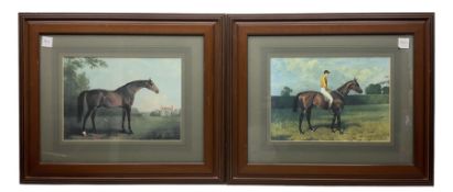 Pair of quality prints depicting racehorses 25cm x 35cm (2)