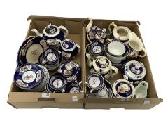 Quantity of Gaudy Welsh teaware in two boxes