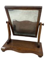 19th century mahogany toilet mirror on serpentine base