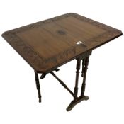 Small late 19th century walnut Pembroke table