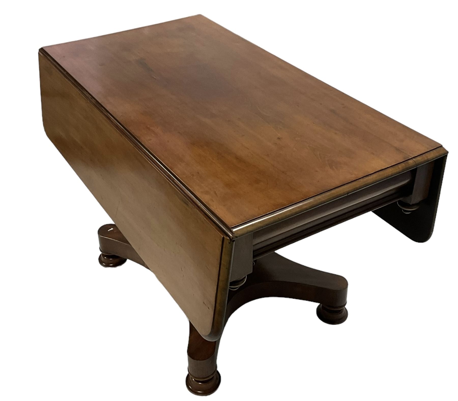 19th century mahogany rectangular drop-leaf table - Image 8 of 11