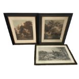 After Thomas Gainsborough (1727-1788): ‘The Woodcutter’s Home’ and ‘The Market Cart’ engravings toge