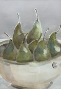 Jane Cattlin (British 1941-): Pears in a Bowl