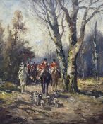 Karl Mohr (German 1922-2013): Hunting Scene with Hounds
