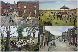 Tom Dodson (British 1910-1991): 'When I was Ten' 'Dancing in the Park' 'A Carriage for Two' and 'Sun