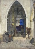 James Garden Laing (Scottish 1852-1915): Church Interior - Travels in Spain